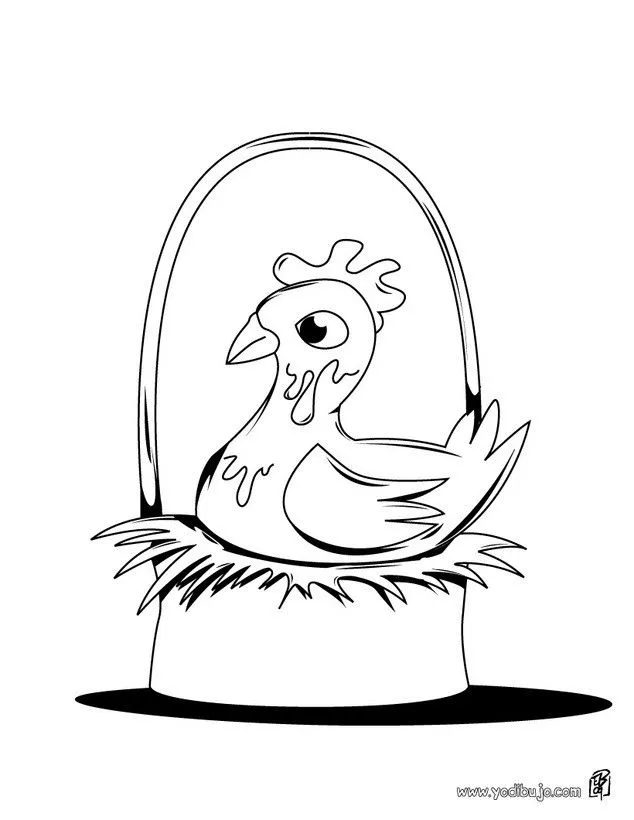 para colorear la gallina con su huevo dibujos para colorear