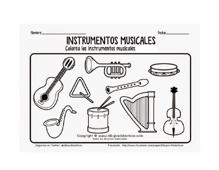 Colorear Instrumentos Musicales | PDF