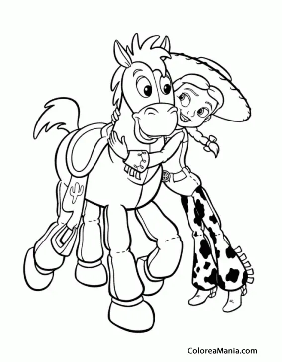 Colorear Jessie y Perdigón (Toy Story), dibujo para colorear gratis