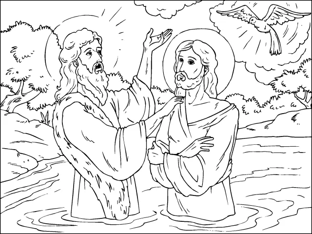 Imagenes del bautismo de Jesus para colorear - Imagui