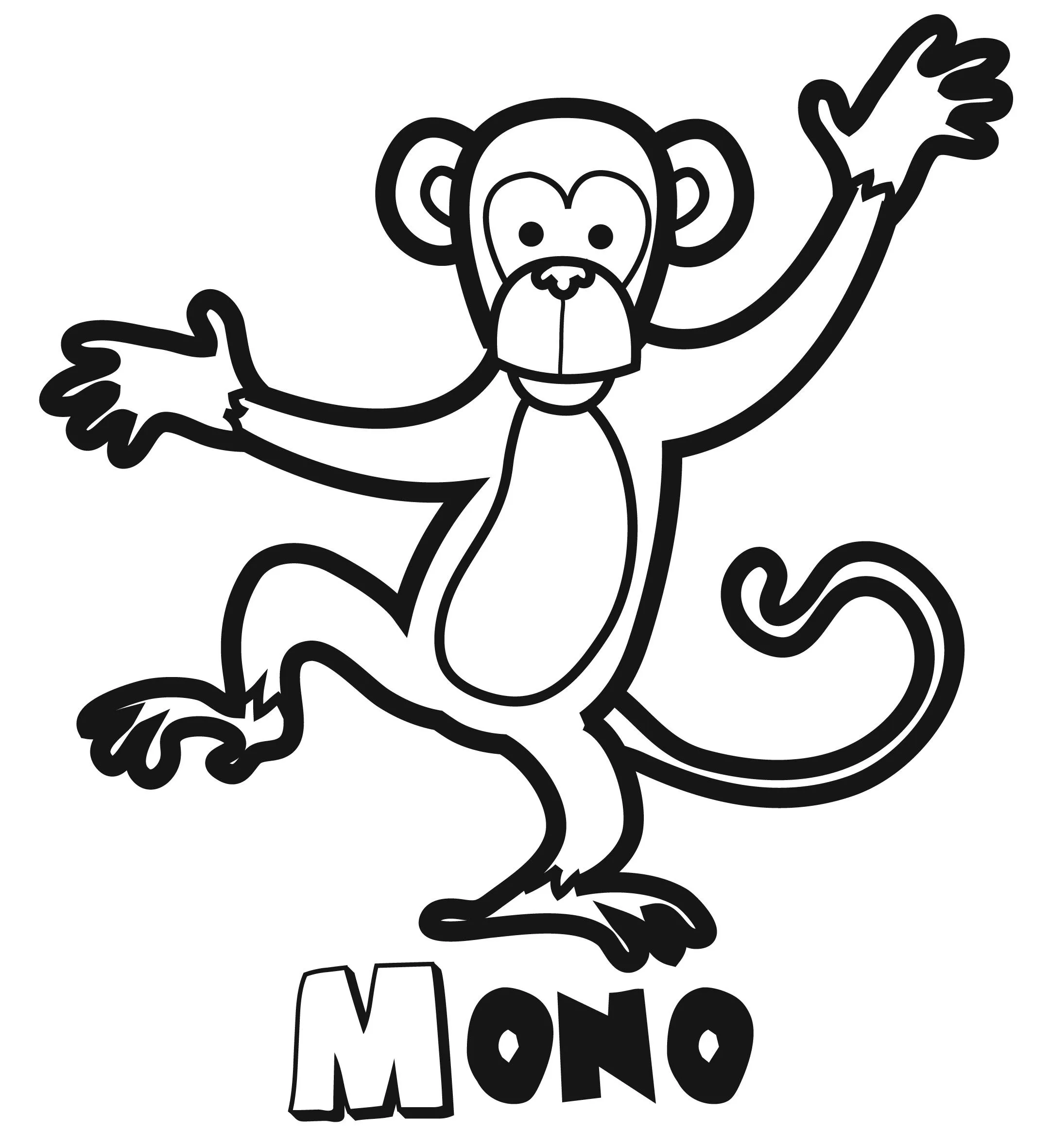 Dibujos con niños: Colorear un mono