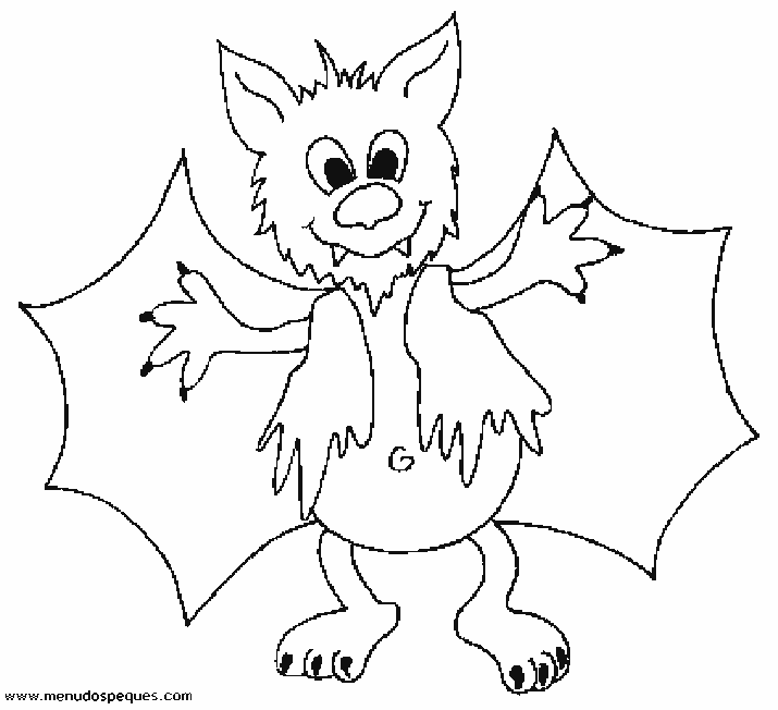 Colorear murciélagos 04 - Dibujos Halloween