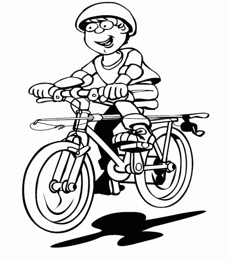  en bicicleta para colorear. Dibujos infantiles de Niño en bicicleta ...