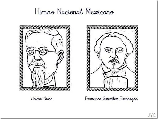 Colorear personajes del Himno Nacional mexicano | Colorear