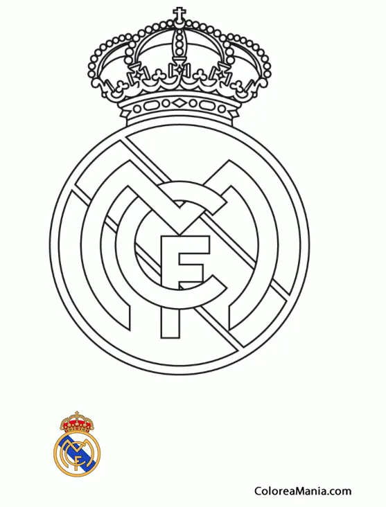 Colorear Real Madrid (Escudos equipos de Fútbol), dibujo para colorear  gratis