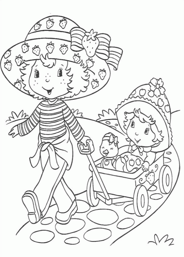 Dibujo de Rosita Fresita en el parque para colorear. Dibujos ... Dibujo de Rosita Fresita en el parque para colorear. Dibujos ...