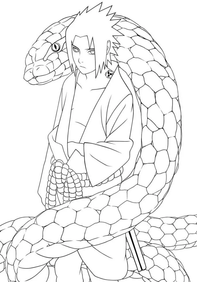  ... Sasuke para colorear. Dibujos infantiles de Sasuke. Colorear Naruto