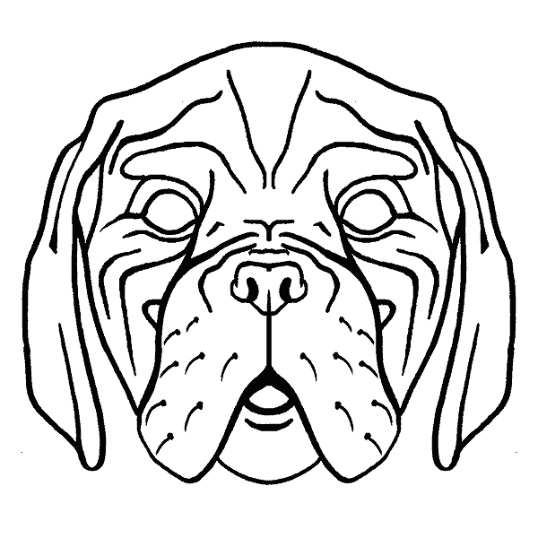 Dibujo recortable Máscara de perro labrador ,colorear y recortar