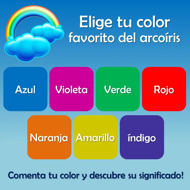 Colores del arcoiris nombres - Imagui