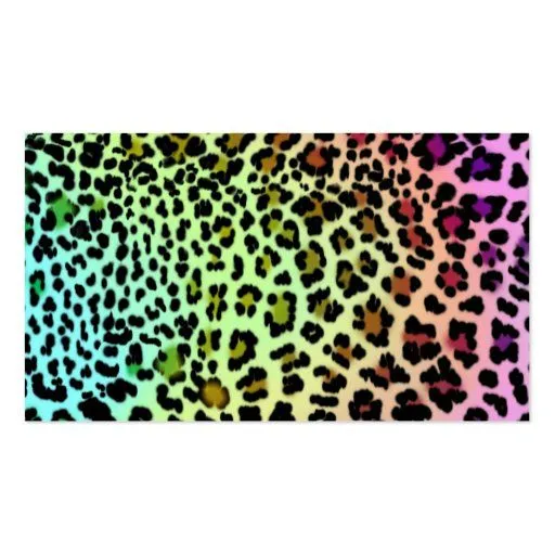 Tarjeta de visita del leopardo del arco iris | Zazzle