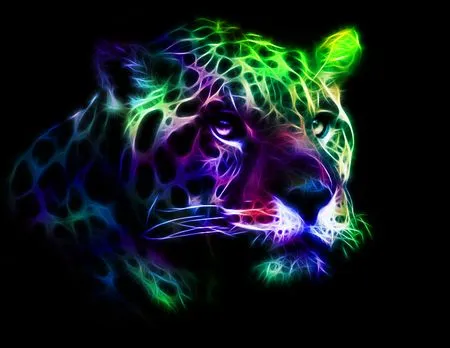 Colorful Fractal Leopard - Cats & Animals Background Wallpapers on ...