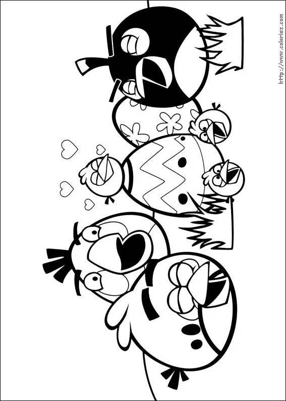 COLORIAGE - Oeufs d'angry birds