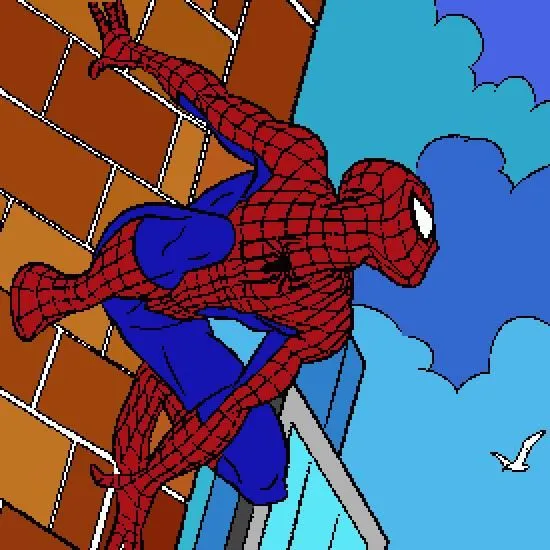 Coloriage - spiderman colorear linea arana edificio à colorier ...