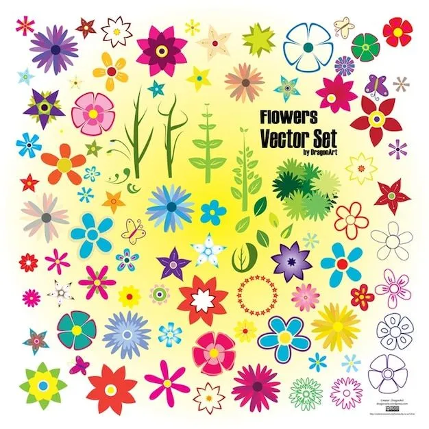 coloridas flores de verano | Descargar Vectores gratis