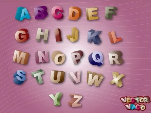 Coloridos 3d alfabetos | Descargar Vectores gratis