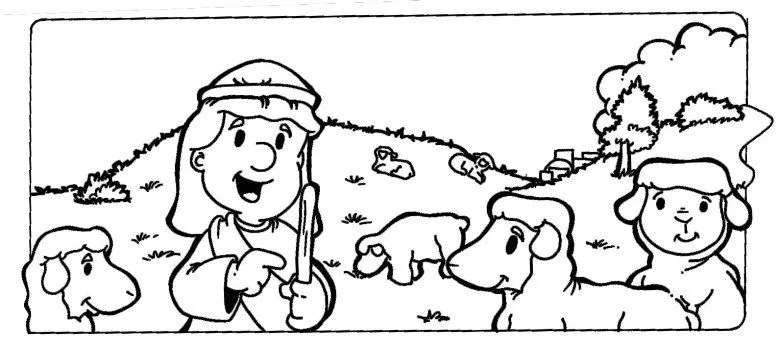 Como dibujar un pastor y sus ovejas - Imagui