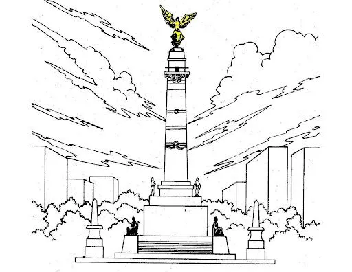 Dibujo al Ángel de la Independencia para colorear | Dibujos Disney