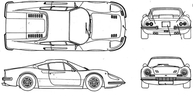 Colorir e Pintar: Ferrari Dino 246-GT