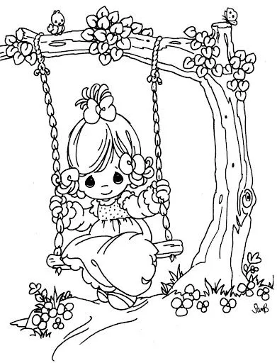 swinging girl coloring pages | Coloring Pages
