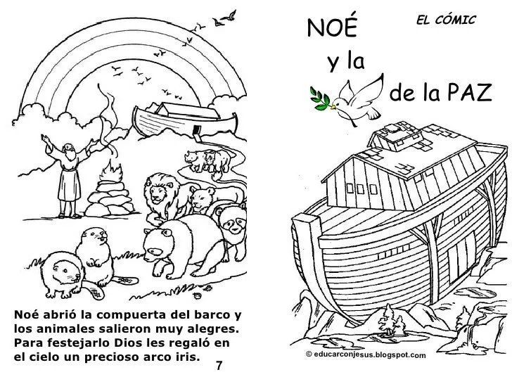 Comic de Noe y la paloma de la paz