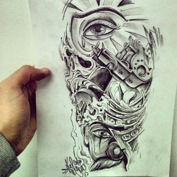 Commissioned Tattoo Sketch Chicano Style by AndreaDiamondTattoo ...