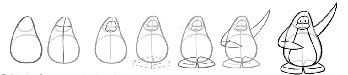 Como dibujar pinguinos y puffles |