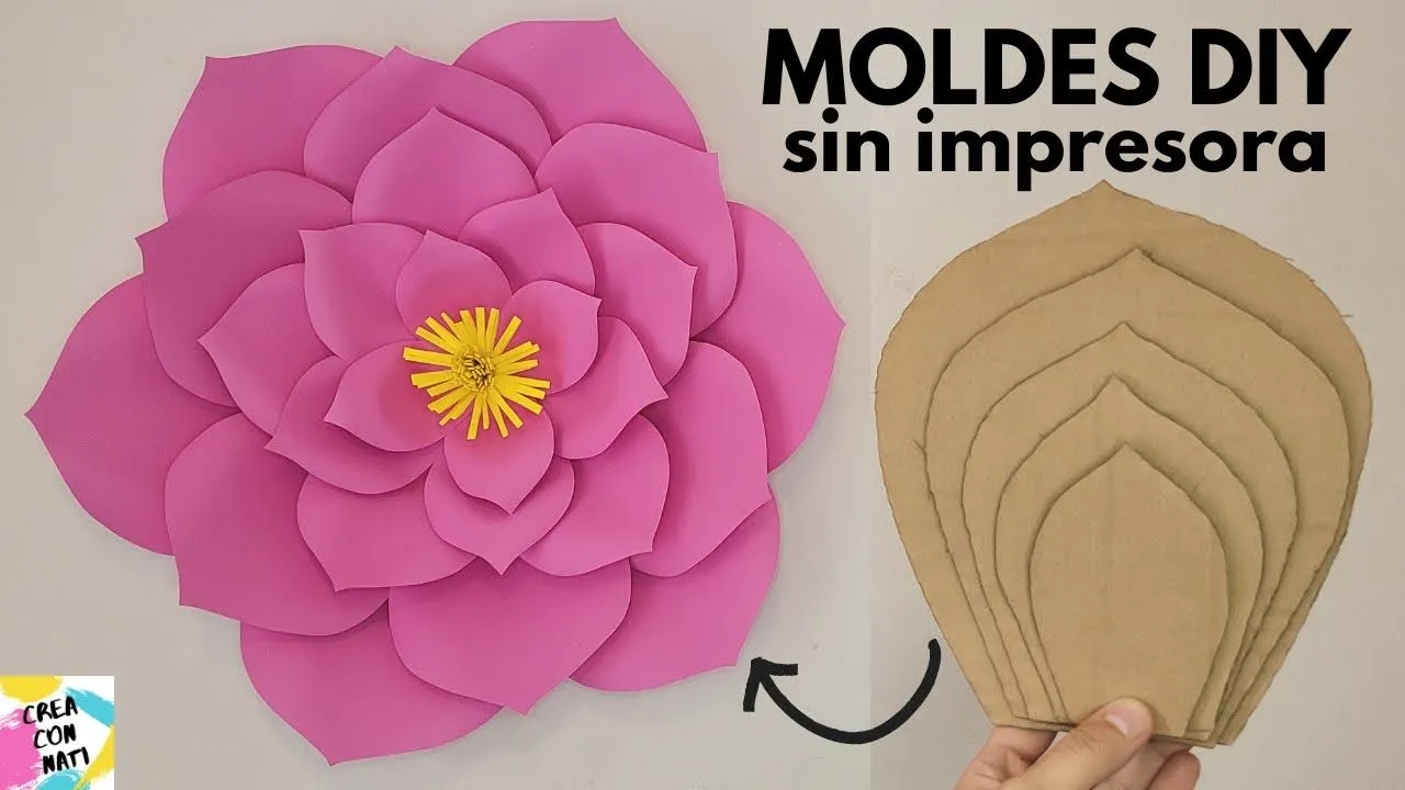 CÓMO HACER MOLDES PARA FLORES DE PAPEL CARTULINA - YouTube