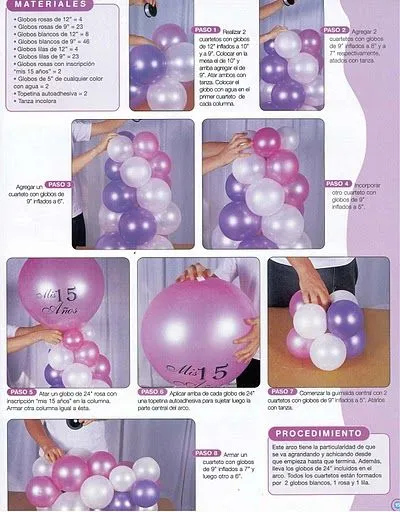Compartiendo con mis amigas ♥: ♥ Decoración con globos para 15 años