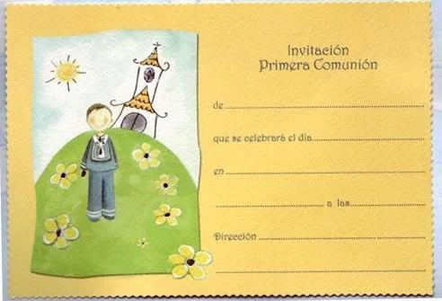 INVITACIONES PARA PRIMERA COMUNIÓN NIÑO - Imagui