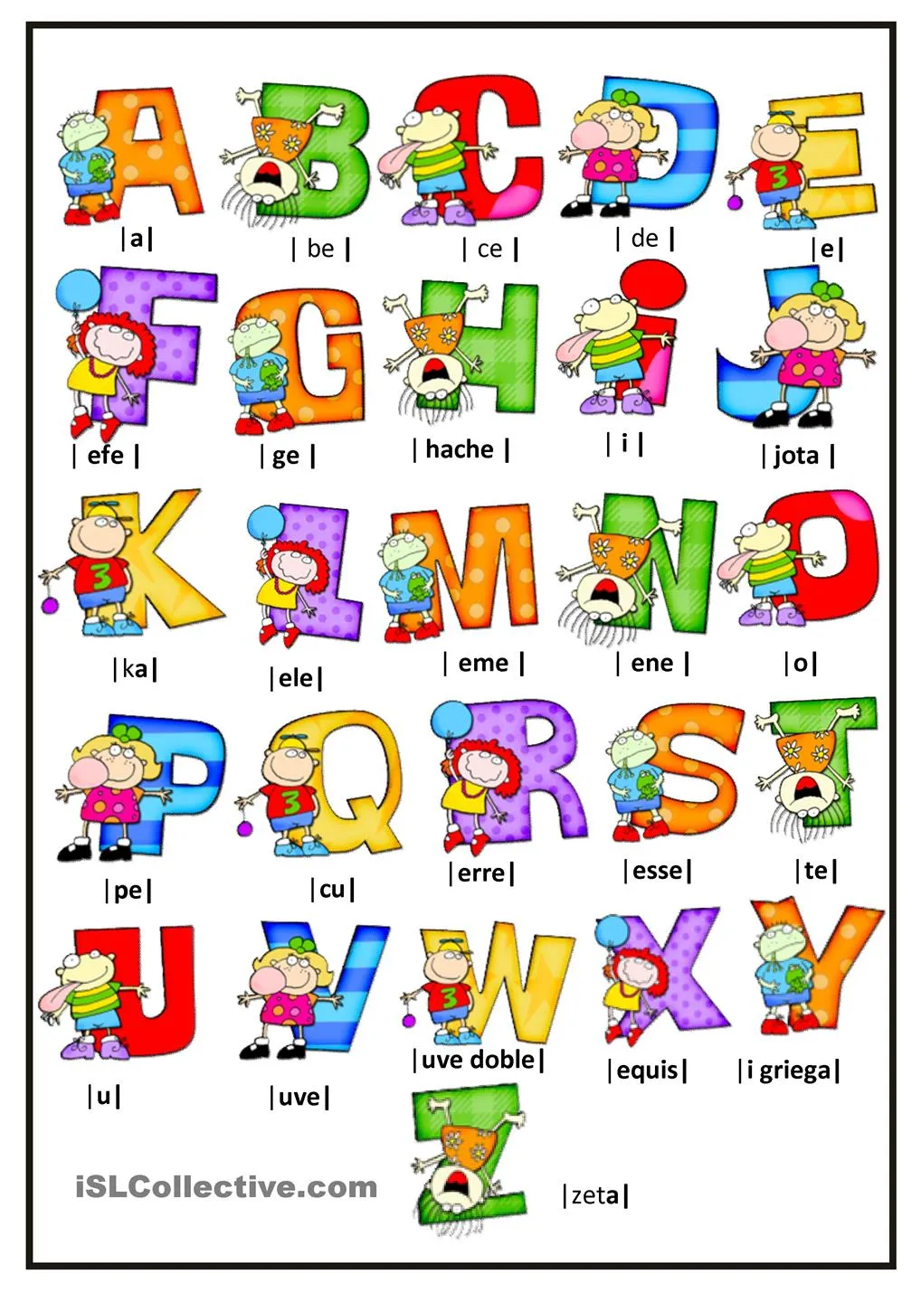 Completa colección de abecedarios para imprimir y colorear Completa colección de abecedarios para imprimir y colorear