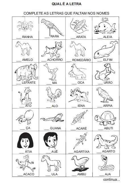 Complete a letra inicial - Atividades de Alfabetização ... Complete a letra inicial - Atividades de Alfabetização ...