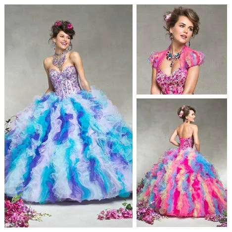 Compra arco iris de vestidos de fiesta de quince años online al ...