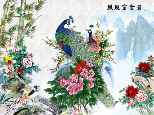 Compra bordado de pavo real online al por mayor de China ...