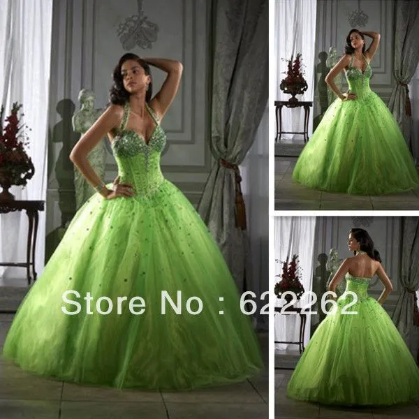 Compra de color verde lima vestidos de fiesta de quince años ...
