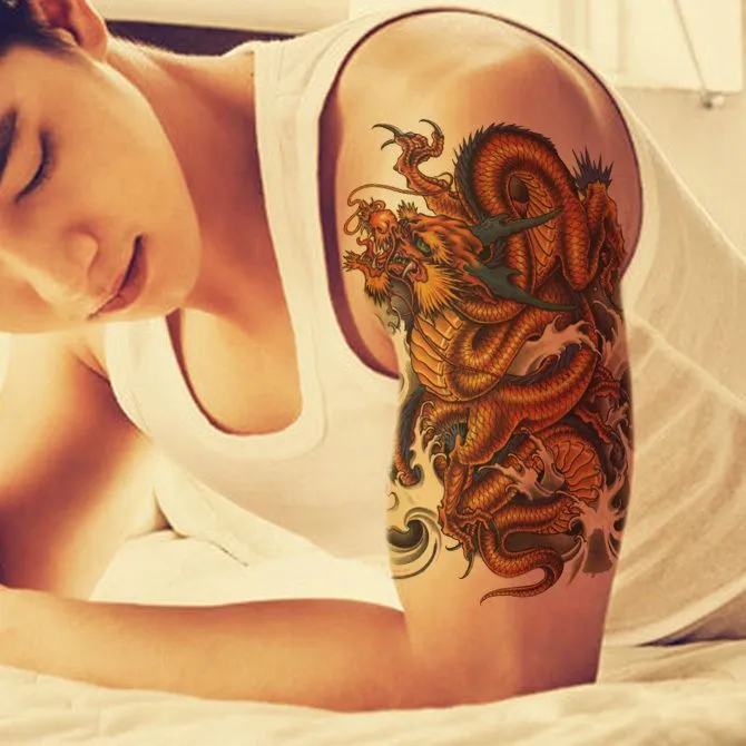 Compra tatuajes de dragón de fuego online al por mayor de China ...