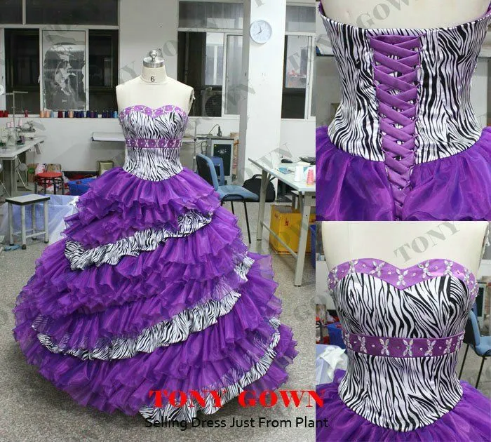 Compra zebra print quinceanera dresses online al por mayor de ...