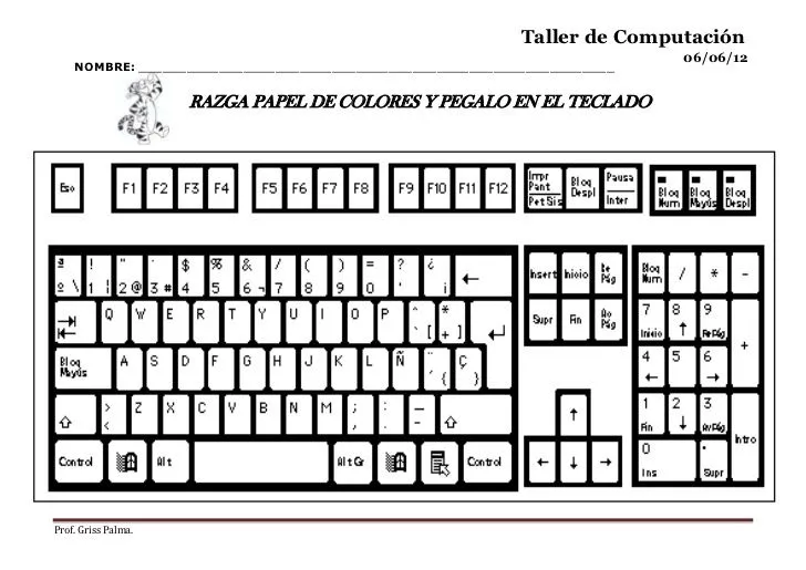 Computación | Computadora para colorear, Teclado dibujo, Teclado del  computador