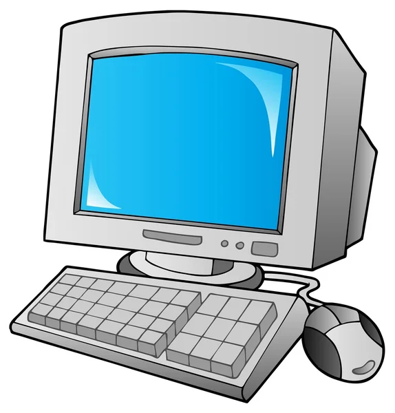 Computadora de escritorio de dibujos animados — Vector stock ...