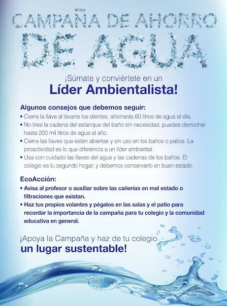 Como hacer un afiche sobre el cuidado del agua - Imagui