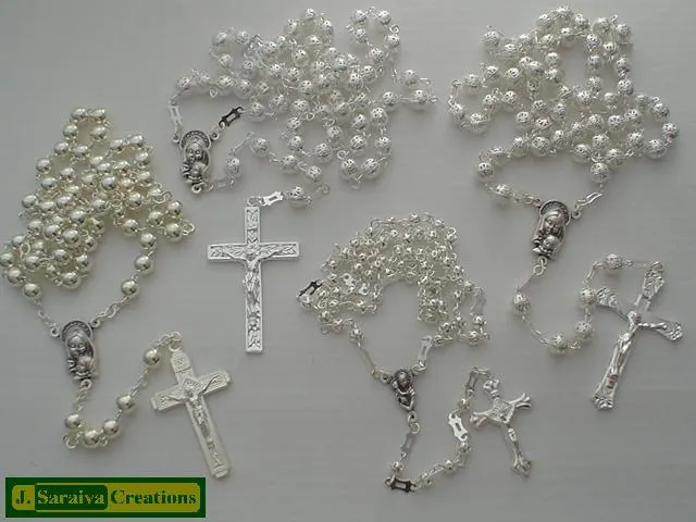 Primera comunión Alpaca rosarios 925 de plata chapado en-Otras ...