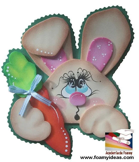 Rabbit fridge magnet. Hand made from foam. You can fix a note on ...