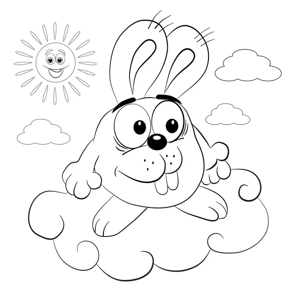 Conejo de dibujos animados en la nube — Vector stock © vitasunny ...