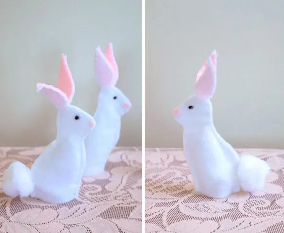 Como hacer un conejo para pascua con fieltro ~ Mimundomanual