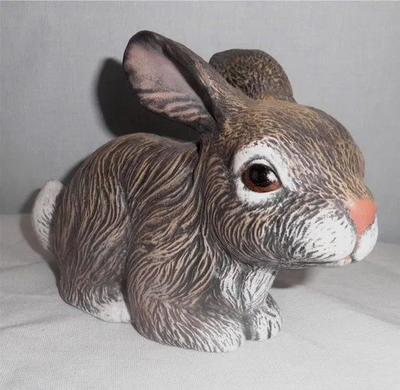 Conejo pintado cerámica a mano A116 por NanJac en Etsy