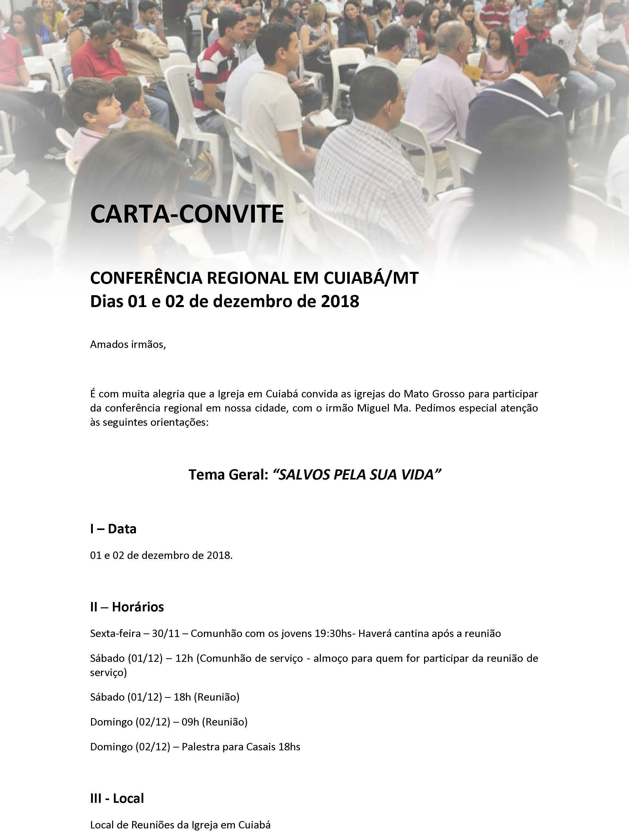 Conferência Regional em Cuiabá | IVPT - Instituto Vida Para Todos Conferência Regional em Cuiabá | IVPT - Instituto Vida Para Todos