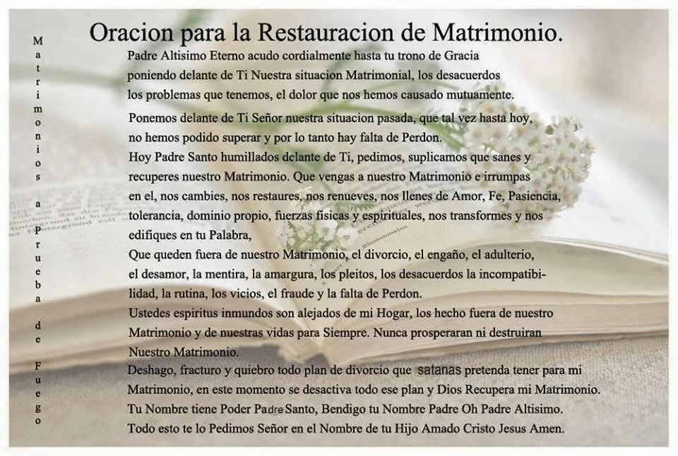 ORACION DE MATRIMONIO - Imagui