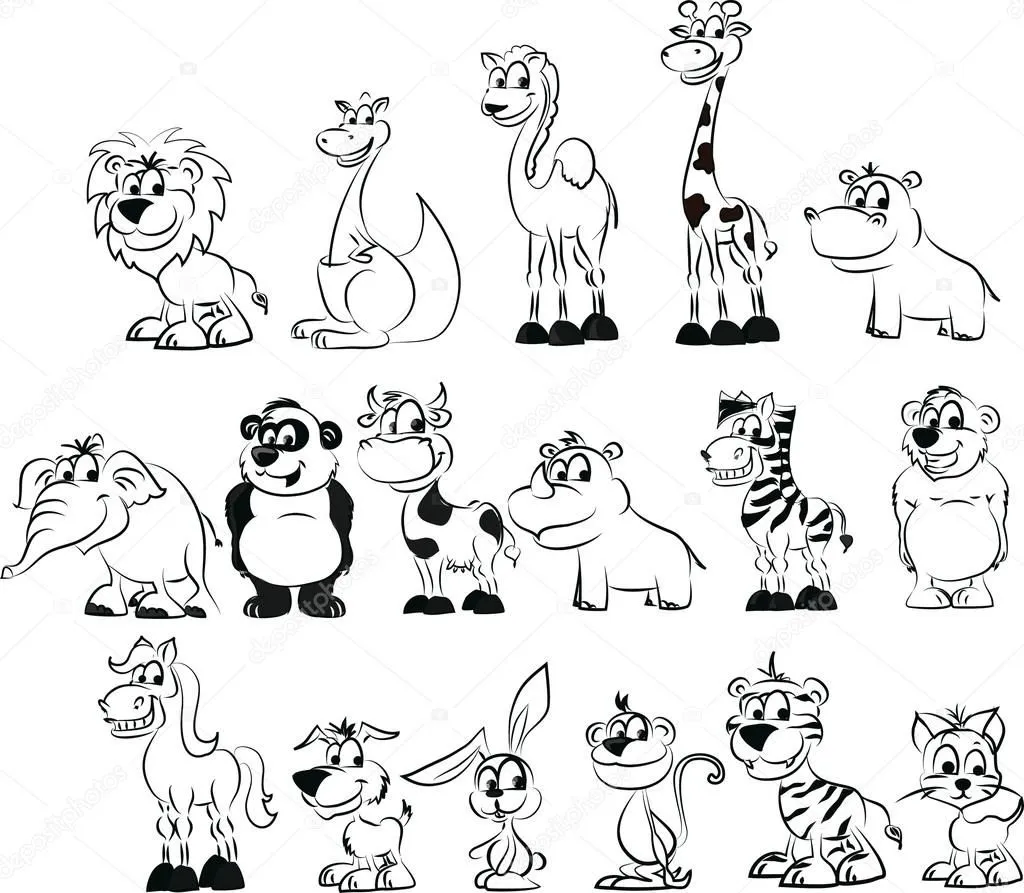 conjunto de animales para colorear — Vector stock © SketchMaster # conjunto de animales para colorear — Vector stock © SketchMaster #