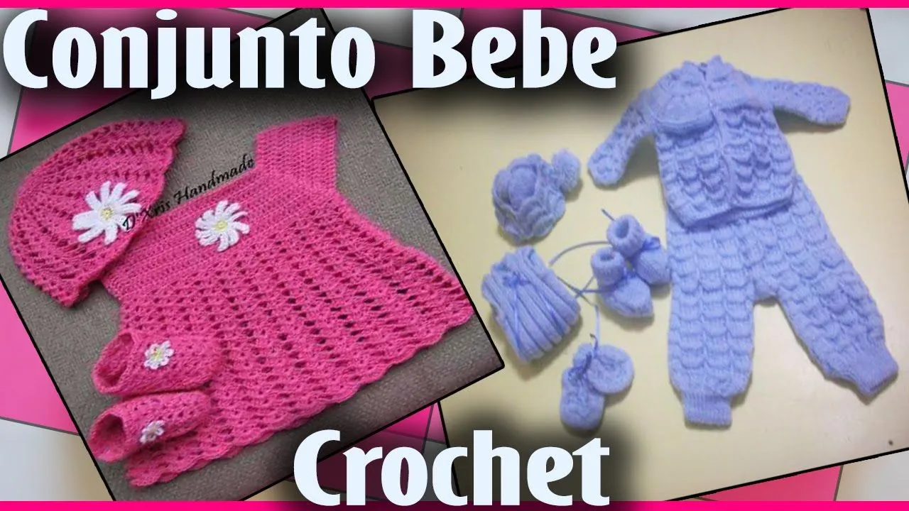 Conjunto Para Bebe - Tejido a Crochet - YouTube Conjunto Para Bebe - Tejido a Crochet - YouTube