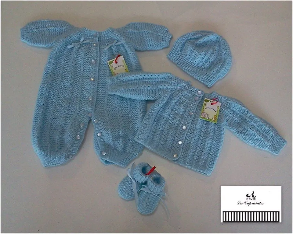 Conjunto Para Bebe Tejido A Mano Con 2 Agujas - Ropa y Accesorios ...