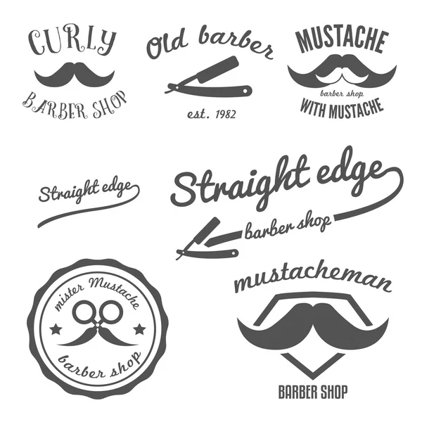 Conjunto de elemento de barber vintage tienda insignia, stickers ...